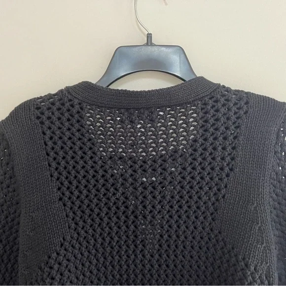 Derek Lam 10 Crosby Black Knit V-Neck Lace Up Sweater, size M - Picture 5 of 9
